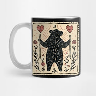 Tarot card with bear and hearts Mug